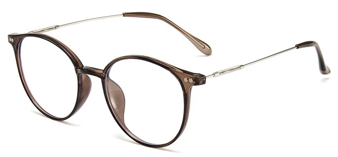 Photochromic Anti Radiation Eyeglasses For Women Transition Metal Frame Shades UV400  Eyewear Replaceable Lens