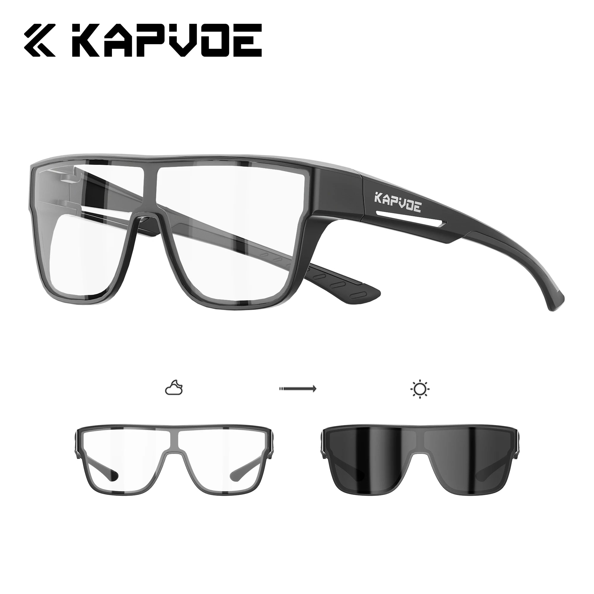 KAPVOE Fitover Sunglasses Photochromic UV400 Fit Over Prescription Eyeglasses Men Women Outdoor Sports Cycling Hiking Glasses