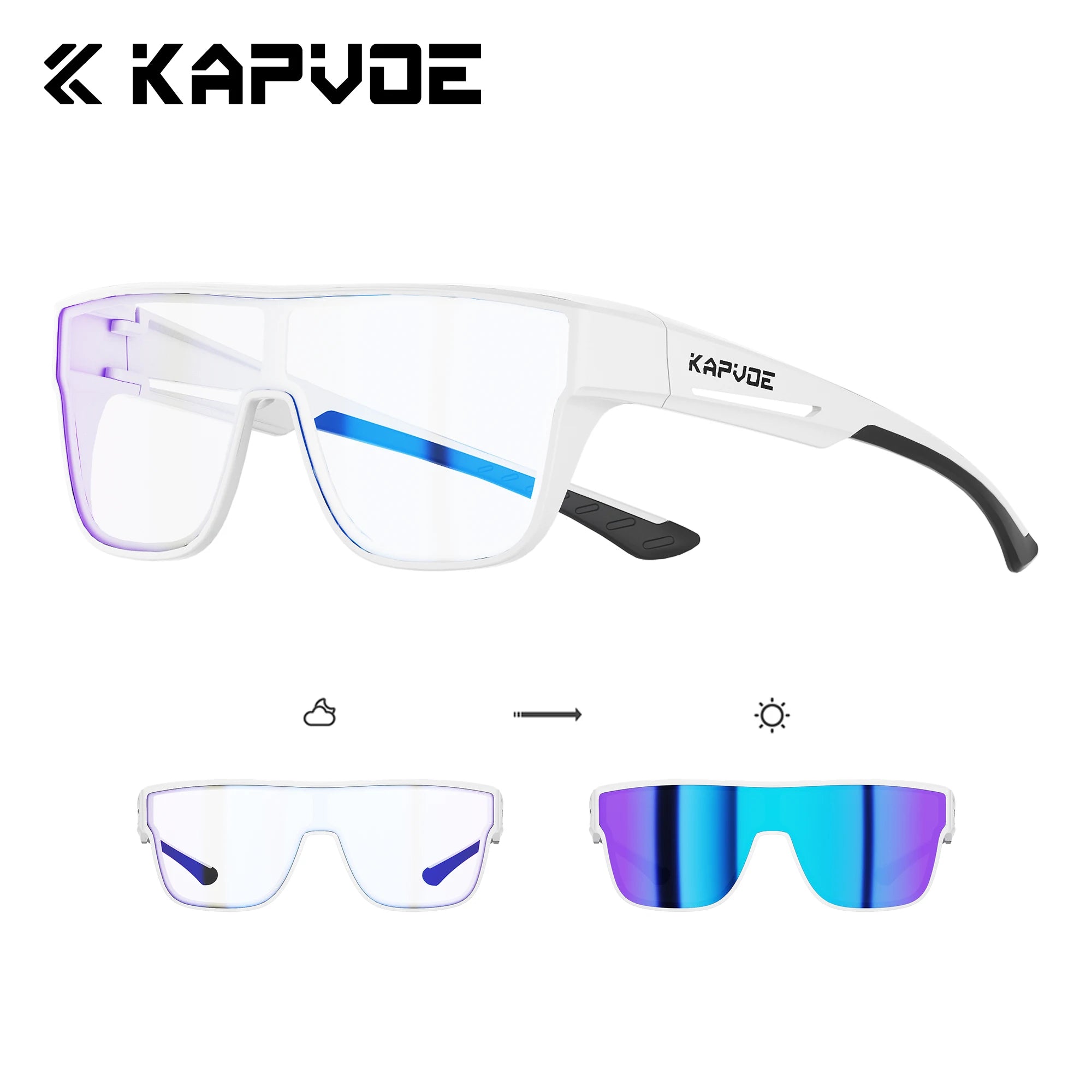 KAPVOE Fitover Sunglasses Photochromic UV400 Fit Over Prescription Eyeglasses Men Women Outdoor Sports Cycling Hiking Glasses