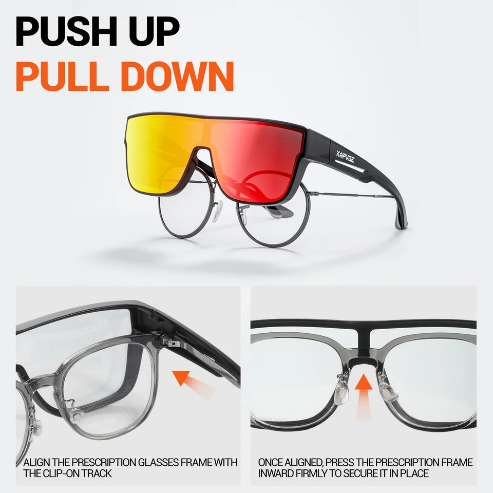 KAPVOE Fitover Sunglasses Photochromic UV400 Fit Over Prescription Eyeglasses Men Women Outdoor Sports Cycling Hiking Glasses