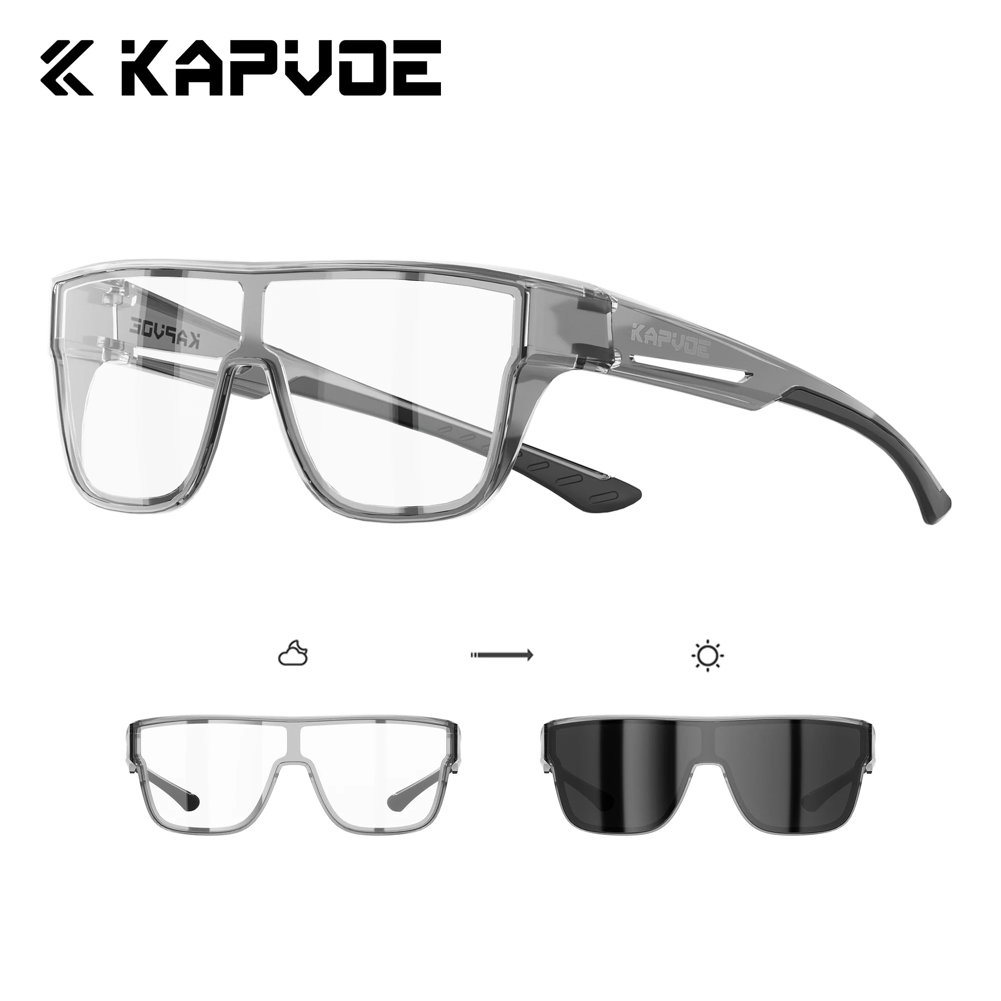 KAPVOE Fitover Sunglasses Photochromic UV400 Fit Over Prescription Eyeglasses Men Women Outdoor Sports Cycling Hiking Glasses