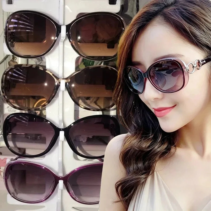 2026 Retro y2K Large-framed Gradient Sunglasses Women UV Protection Oval Sun Glasses Ins Fashion Elegant Eyewear High-end Decor